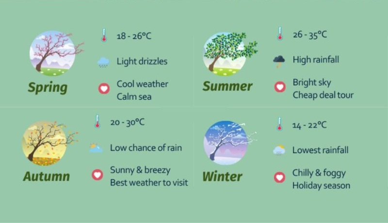Cat Ba weather by month overview