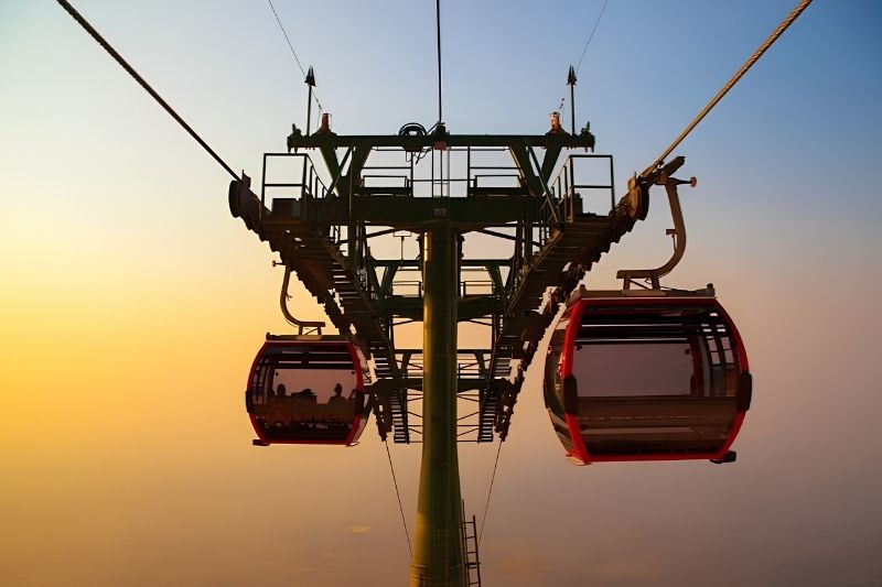 When did the Cat Ba cable car open, and who built it?