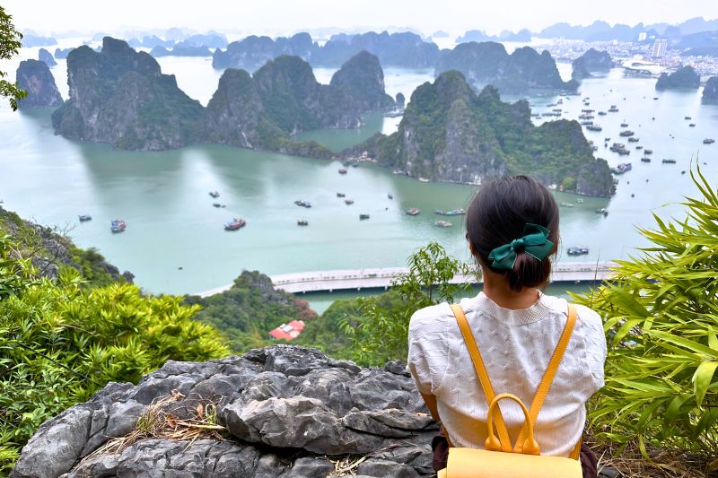 Bai Tho Mountain viewpoint over Ha Long City and Bai Chay Bridge Bai Tho Mountain viewpoint over Ha Long City and Bai Chay Bridge