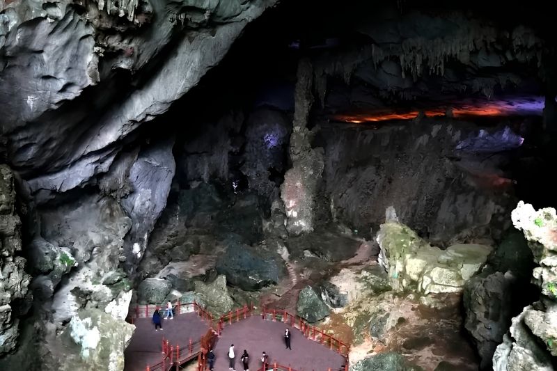 Inside Dau Go Cave, the three chambers