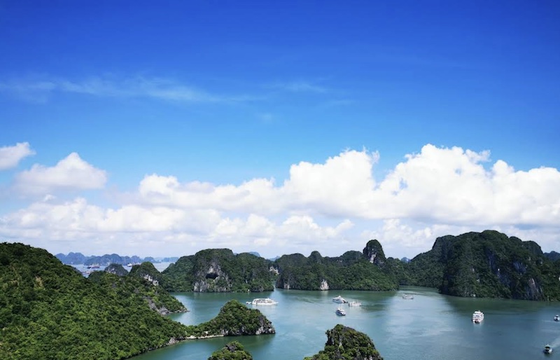 Halong Bay limestone karsts and the legend of the Descending Dragon