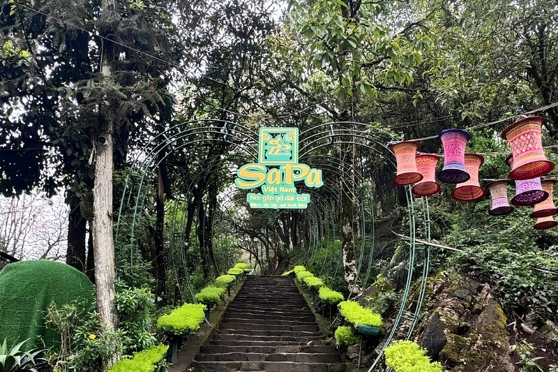 Where is Ham Rong Mountain, and why is it called the "Hanging Garden" of Sapa?
