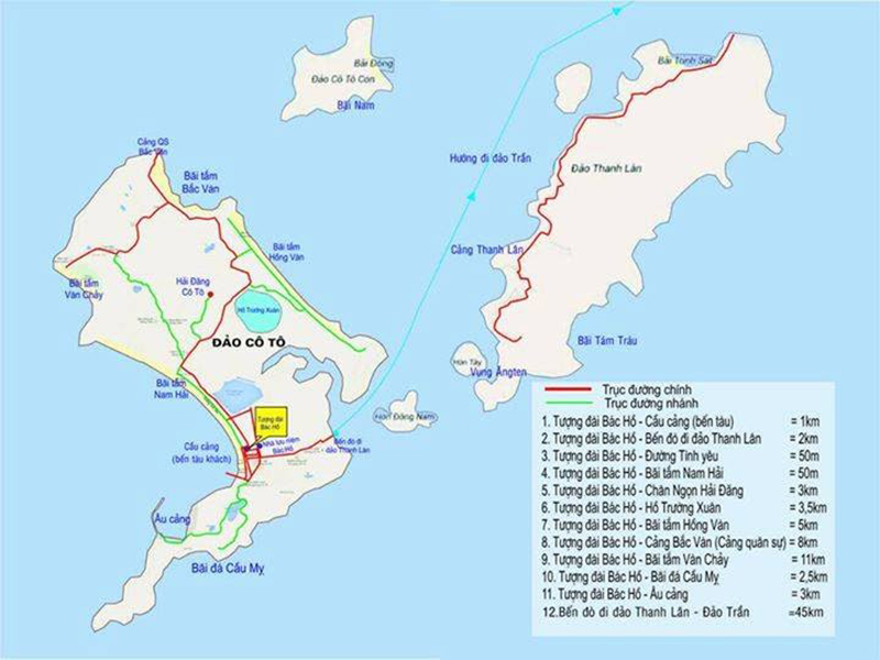 Bản đồ du lịch đảo Cô Tô