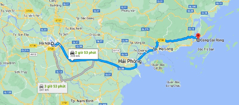 Từ Hà Nội tới cảng Cái Rồng 